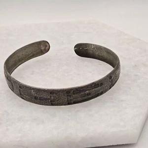 Sterling Silver Hammered Cuff Bracelet - Picture 1 of 4