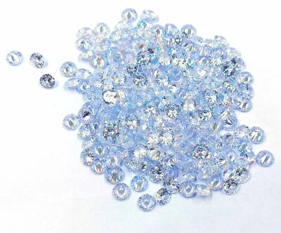 5 Pcs 4x4mm Natural White Sapphire Round Cut Certified Loose Gems Sri Lanka 5SDJ - Image 1 of 4