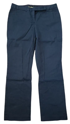 Pantalones Merona para mujer 8 alfileres bolsillos a rayas pantalones elásticos negros entrepierna de 30,5" Foto 1 de 4