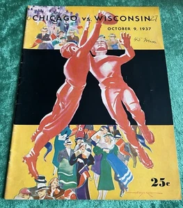 1937 UNIVERSITY of CHICAGO vs WISCONSIN Football Program Stagg Field Big Ten - Picture 1 of 5