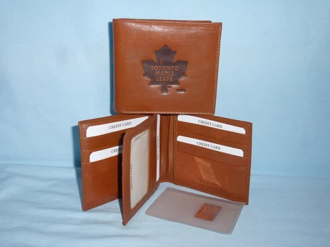 TORONTO MAPLE LEAFS    Leather BiFold Wallet   NEW    brown k 4+ Cover