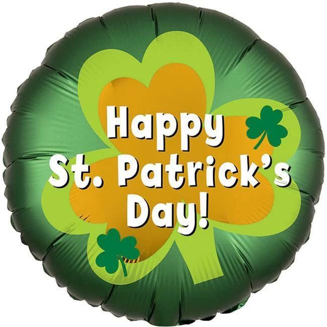 Атласный фольгированный воздушный шар Happy St Patrick's Day 18 дюймов украшения St Patrick's - Изображение 1 из 1