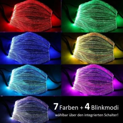LED Mundmaske Mund-Nasen-Maske mit Licht-Effekten - Bild 1 von 4