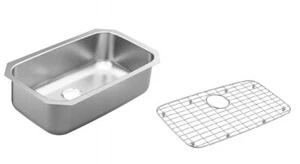 MOEN G18165B Undermount stainless steel kitchen sink and Stainless drain grid - Picture 1 of 10