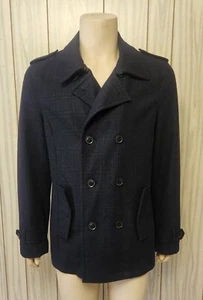 men's wool coat L plaid Twentyone Men - Picture 1 of 11