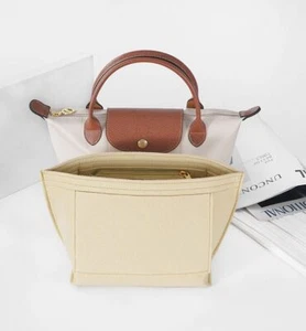Inserto organizer borsa perfetto con cerniere per Longchamp Le Pliage S/M/L beige - Foto 1 di 12