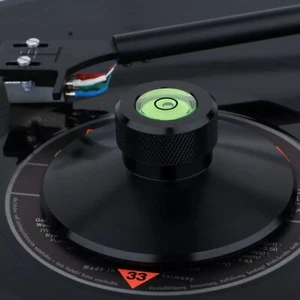 Black Aluminum Turntable Record Weight Clamp Stabilizer With Bubble Level HOT - Picture 1 of 8