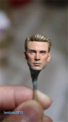 1:12 Captain  Steve Rogers Head Sculpt For 6" Male Action Figure Body Toy - Image 1 of 4