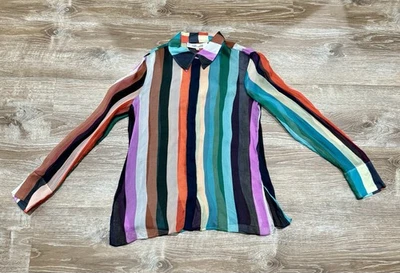 Blusa Diane Von Furstenberg a rayas transparentes en azul Foto 1 de 4