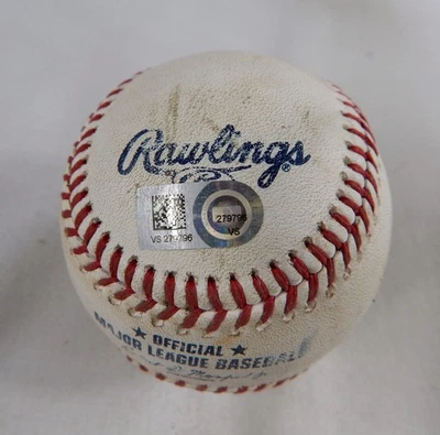 2021 Rockies Pittsburgh Pirates Game Used Baseball Jon Gray Adam Frazier RBI GO - Image 1 of 4