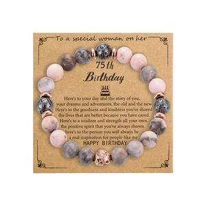75th Birthday Gifts for Women Bracelets 75 Year Old Natural Stones Happy Birt... - Picture 1 of 7