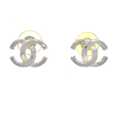 Auth CHANEL - Silver Hardware Earrings - Image 1 of 4