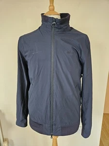 BARBOUR Leyburn Navy Bomber Jacket S Waterproof Breathable Coat Pockets Logo Zip - Picture 1 of 22