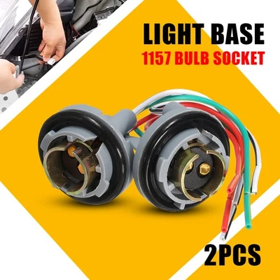 2pc 1157 Bulbs Socket Holder Car Rear Turn Signal Tail Stop Brake Base Light P - Image 1 of 4