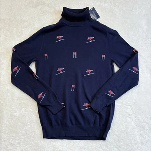Club Room Mens Turtleneck Ski Print Downhill Ski Sweater NWT Small - Picture 1 of 13