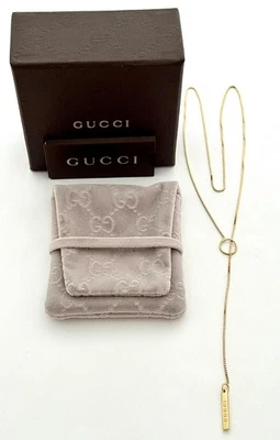 AUTÉNTICO COLLAR GUCCI LARIAT CADENA ORO 18K, APROX, RET USD $2,200.00+IMPUESTOS Foto 1 de 4