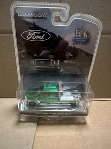 Greenlight 1/64 2020 Ford F-450 Super Duty Tow Truck Wrecker Green Chrome Chase - Picture 1 of 2