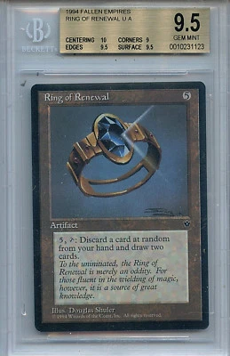 MTG Ring of Renewal BGS 9.5 Gem Mint MTG Fallen Empires card Amricons 1123 - Image 1 of 3