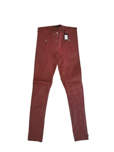 Maje - Trousers Model Admiral - 100% Leather Lamb Bordeaux - Size 36 Fr - New - Picture 1 of 9