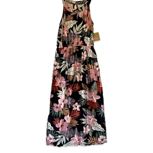NWT Bixby Nomad Girl's Black Tropical Maxi Dress Size L(12-14) - Picture 1 of 6
