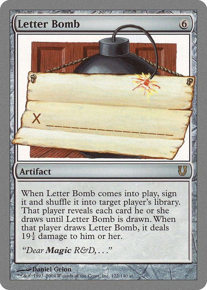 Letter Bomb Unhinged NM Artifact Rare MAGIC THE GATHERING MTG CARD ABUGames - Image 1 of 1