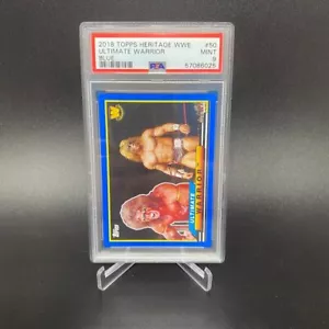2018 Topps Heritage WWE Big Legends Blue #'d/50 Ultimate Warrior - PSA 9, POP 1 - Imagen 1 de 4