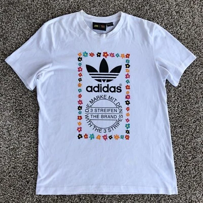 Camiseta Adidas X Pharrell Williams Adulto Talla Mediana Floral Bordada Flores Foto 1 de 4