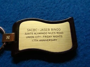 SACBC -JASEB Bingo Union City 17th Anniversary Keychain Used - Imagen 1 de 14