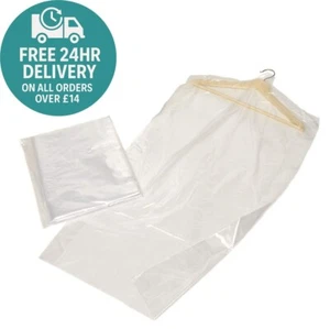 GARMENT COVERS FILM DRY CLEANERS CLEAR POLYTHENE PLASTIC BAGS CLOTHES BAG BAGS - Picture 1 of 23