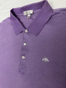 Peter Millar Polo Golf S/S Shirt Herren XL Lavendel Weiß Streifen Baumwolle Business - Bild 1 von 24