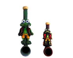 Juego de mini y pequeñas pipas para fumar tabaco Rasta Frog hechas a mano para fumar tabaco - Imagen 1 de 3