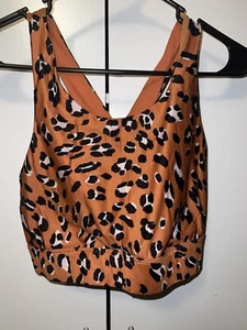 Fabletics $75 Women's Small On The Go Midi XL Impact Leopard Sports Bra - Picture 1 of 4