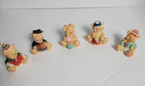 Lote de 5 estatuillas de oso TEDDY BABY meses enero-abr, agosto, septiembre, noviembre, osos navideños - Imagen 1 de 10