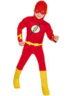 Childs Deluxe The Flash Muscle Chest Party Fancy Dress Costume Superheroes Club