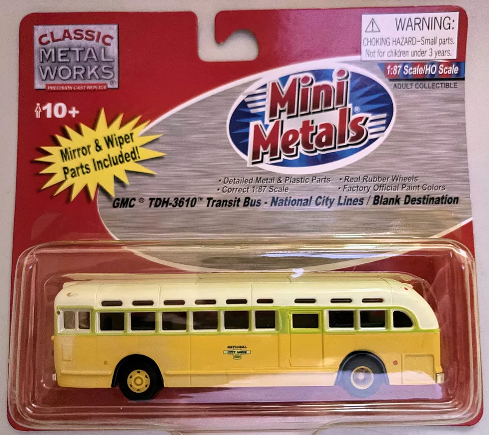 MINI METALS HO-scale GMC TDH-3610 OLD LOOK NATIONAL CITY LINES TRANSIT BUS NIB - Image 1 of 1