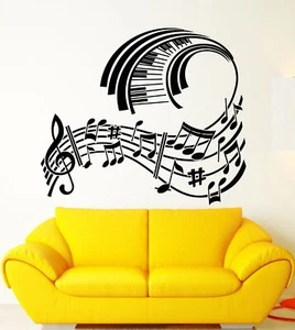 Wall Sticker Vinyl Decal Piano Sheet Music Modern Style Room Decor (ig1271) - Picture 1 of 4