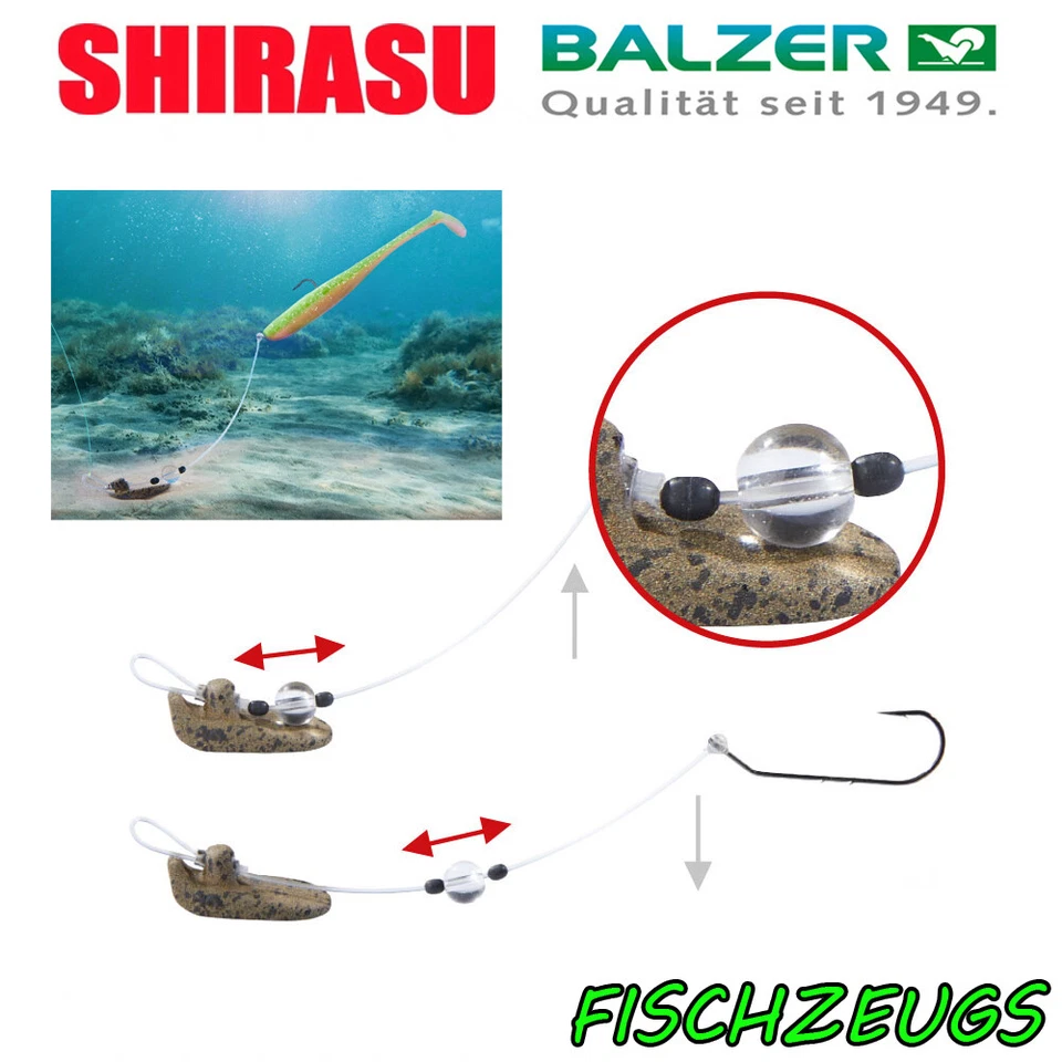 Balzer Shirasu Walker System Finesse Rig Haken Fluorocarbon Hecht Zander Barsch - Bild 1 von 2
