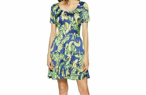 Abito manica corta Love MOSCHINO stampa banana nuovo con etichetta tg 6