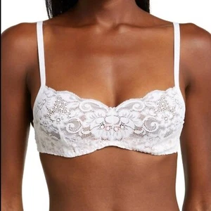 NWT HAH x Free People Hook Up Underwire Demi Lace Bra Blanc White C Cup - Picture 1 of 10