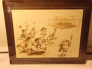 Gary Patterson Tennis Print Thought Factory Open Court Plate #767 Vintage 1980 - Bild 1 von 3