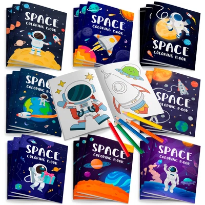 Space Coloring Books Bulk, 36 Pcs Outer Space Mini Coloring Books Set for Space - Image 1 of 4