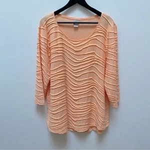 Chico's Peach Textured Top Women's Size XL - Picture 1 of 5