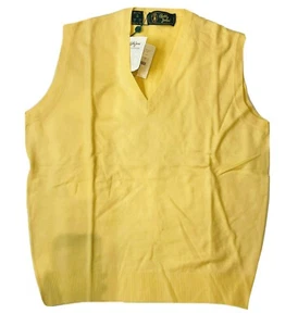 BOBBY JONES PLAYERS Vest Men's Size M Yellow Wool 100% - Picture 1 of 4