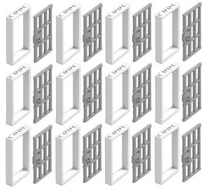 ☀️NUEVO LEGO X12 BLANCO Marco de Puerta 1x4x6 con Mango Gris Claro Prisión Barras Cárcel - Imagen 1 de 3