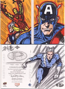 Tarjeta de boceto Marvel Premier 2014 de doble panel de Kong Avengers - Imagen 1 de 1