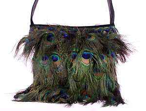 GUCCI by TOM FORD Vinage RARE Peacock Feather & Nylon Large Shoulder Bag