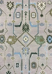 9x12 Muted Oushak Turkis Hand Knotted Area Rug Wool Beige Carpet for Living Room - Picture 1 of 8