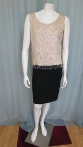 1960's Ivory beaded and sequined sleeveless wool top from Rador Arts LTD. S - Bild 1 von 8