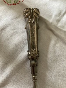 Antique Victorian / Edwardian White Metal & Steel Button Hook - Picture 1 of 4