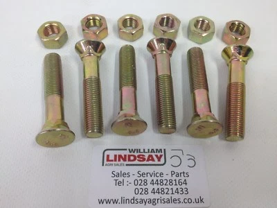 Pack Of 6 Plough Grubber Cultivator Counter Sunk Square Head Bolt 7/16 x 2 3/8